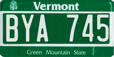 VT license plate BYA745