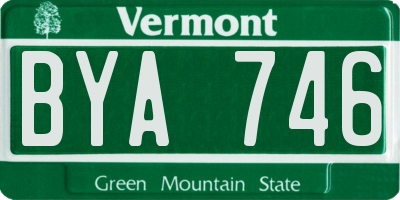VT license plate BYA746