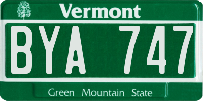 VT license plate BYA747