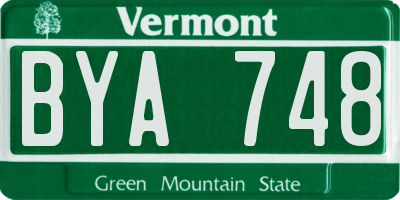 VT license plate BYA748