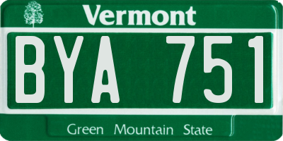 VT license plate BYA751