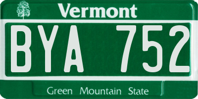 VT license plate BYA752
