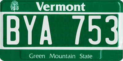 VT license plate BYA753