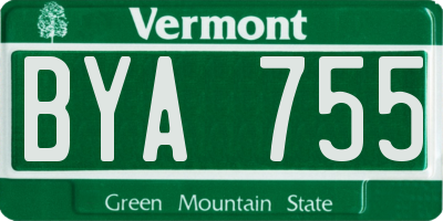 VT license plate BYA755