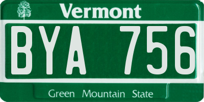 VT license plate BYA756