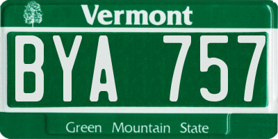 VT license plate BYA757
