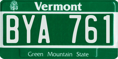 VT license plate BYA761