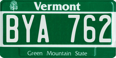 VT license plate BYA762
