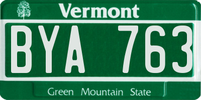 VT license plate BYA763