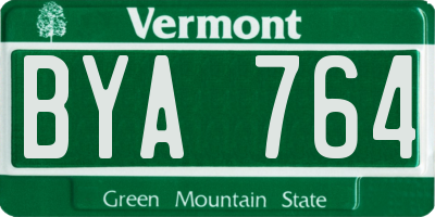 VT license plate BYA764