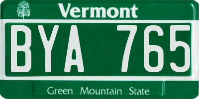 VT license plate BYA765