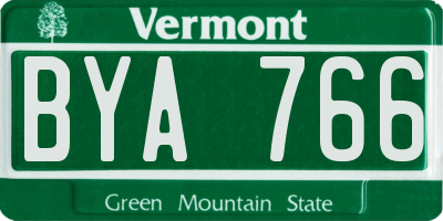 VT license plate BYA766