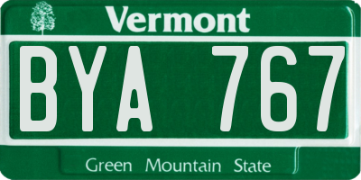 VT license plate BYA767