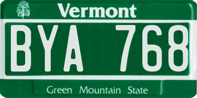VT license plate BYA768
