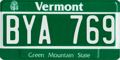 VT license plate BYA769