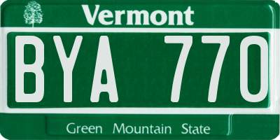 VT license plate BYA770