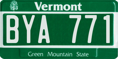 VT license plate BYA771