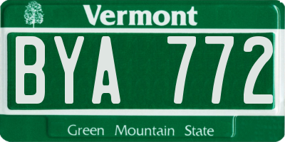 VT license plate BYA772