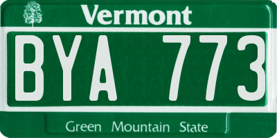 VT license plate BYA773