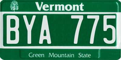 VT license plate BYA775
