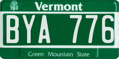 VT license plate BYA776