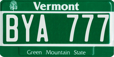VT license plate BYA777