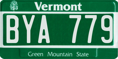 VT license plate BYA779