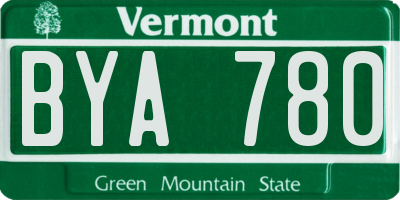 VT license plate BYA780