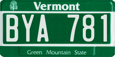 VT license plate BYA781