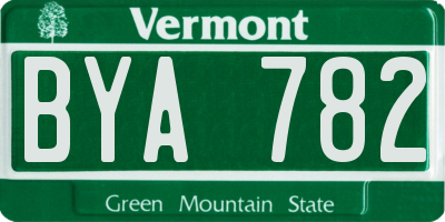 VT license plate BYA782