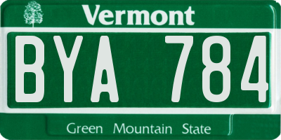VT license plate BYA784