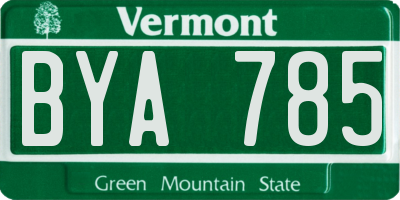 VT license plate BYA785