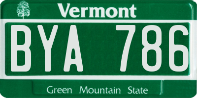 VT license plate BYA786