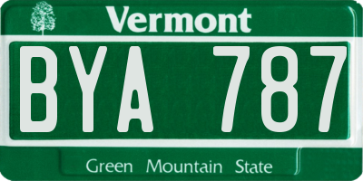 VT license plate BYA787