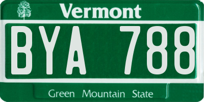 VT license plate BYA788