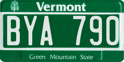 VT license plate BYA790