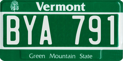 VT license plate BYA791