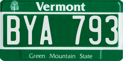VT license plate BYA793