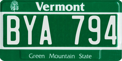 VT license plate BYA794