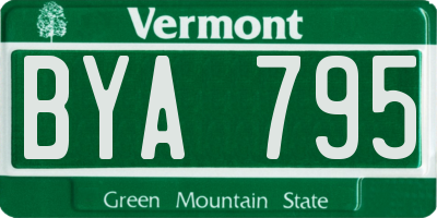 VT license plate BYA795