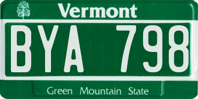 VT license plate BYA798