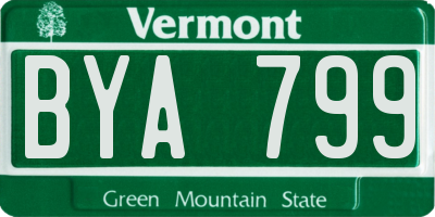 VT license plate BYA799