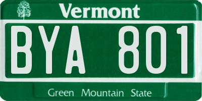 VT license plate BYA801
