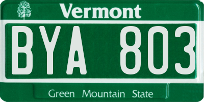 VT license plate BYA803
