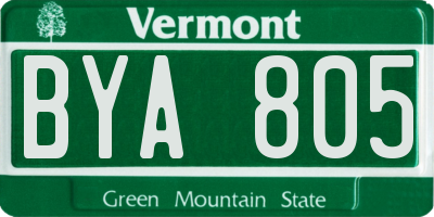 VT license plate BYA805