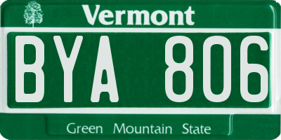 VT license plate BYA806