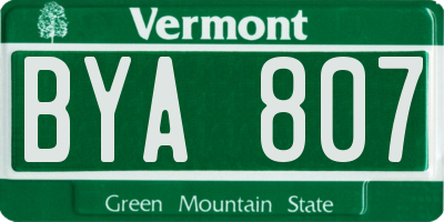 VT license plate BYA807
