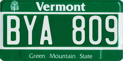 VT license plate BYA809
