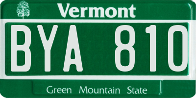 VT license plate BYA810