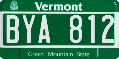 VT license plate BYA812